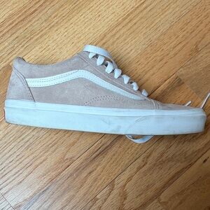 Vans Low-Top Suede Sneakers in Taupe and White